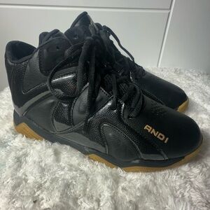 AND1 Black and Gold High-Top Sneakers